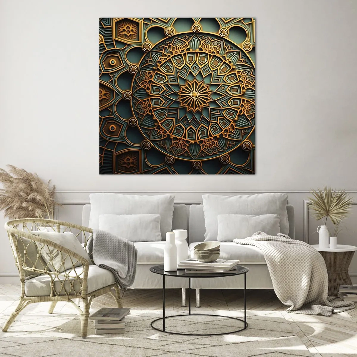 Cuadro sobre vidrio - Impresiones sobre Vidrio - En un clima árabe - 60x60 cm