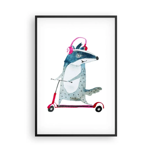 Póster en marco negro - Alegrías de tejón - 61x91 cm