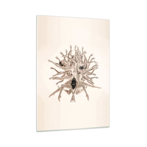 Cuadro sobre vidrio - Impresiones sobre Vidrio - Una composición de bailarines en un arreglo dinámico artístico. - 50x70cm - Floreciendo en la danza - Decoración de pared moderna para salón y dormitorio ARTTOR