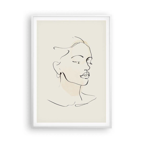 Póster en marco blanco - Líneas que muestran seguridad - 70x100 cm