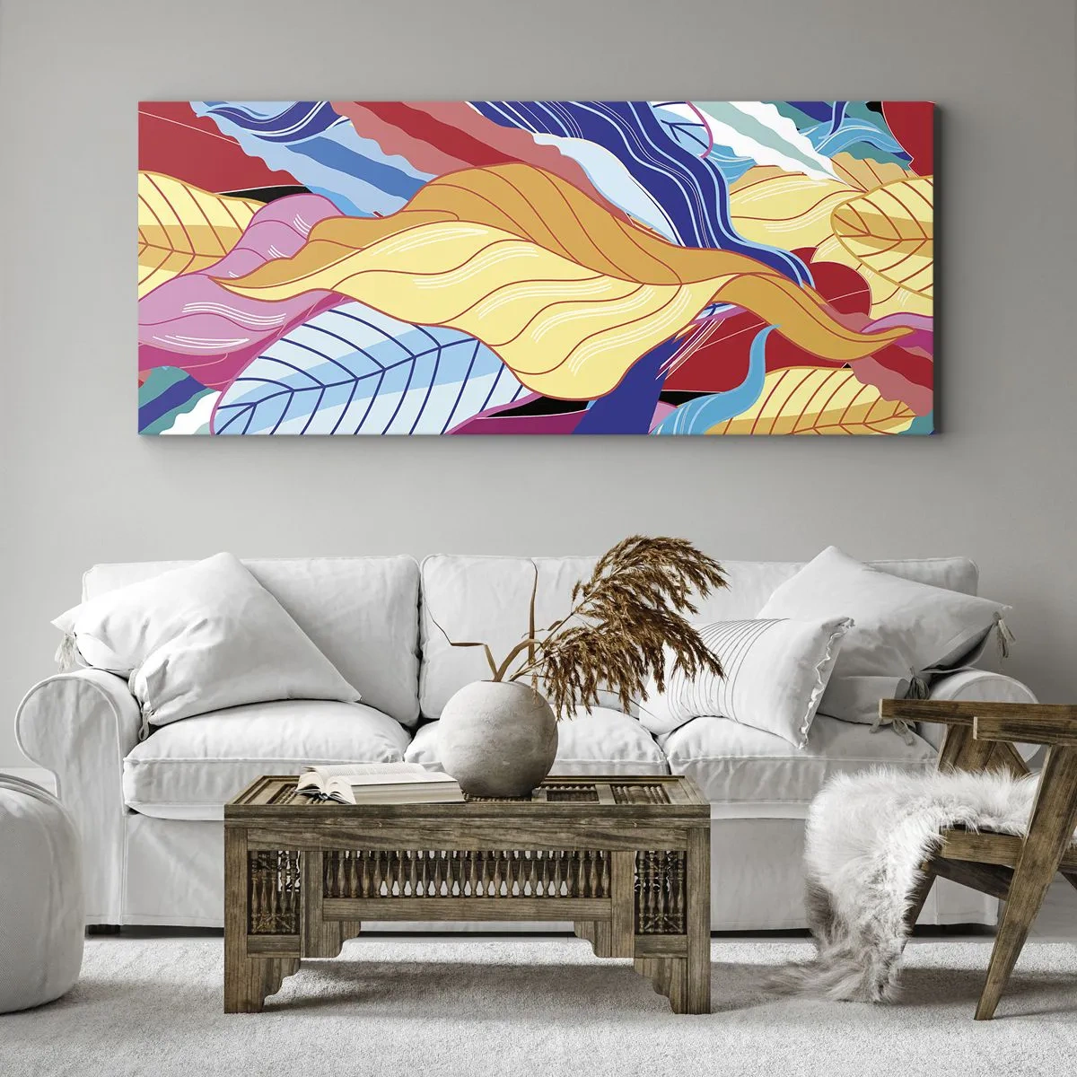 Cuadro sobre lienzo - Impresión de Imagen - Desorden colorido - 100x40 cm