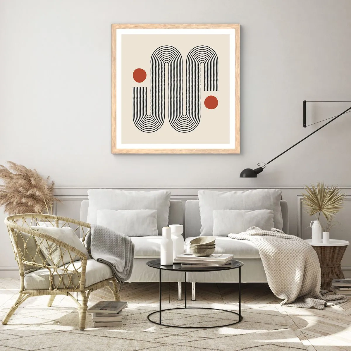 Póster en marco roble claro - De principio a fin - 50x50 cm