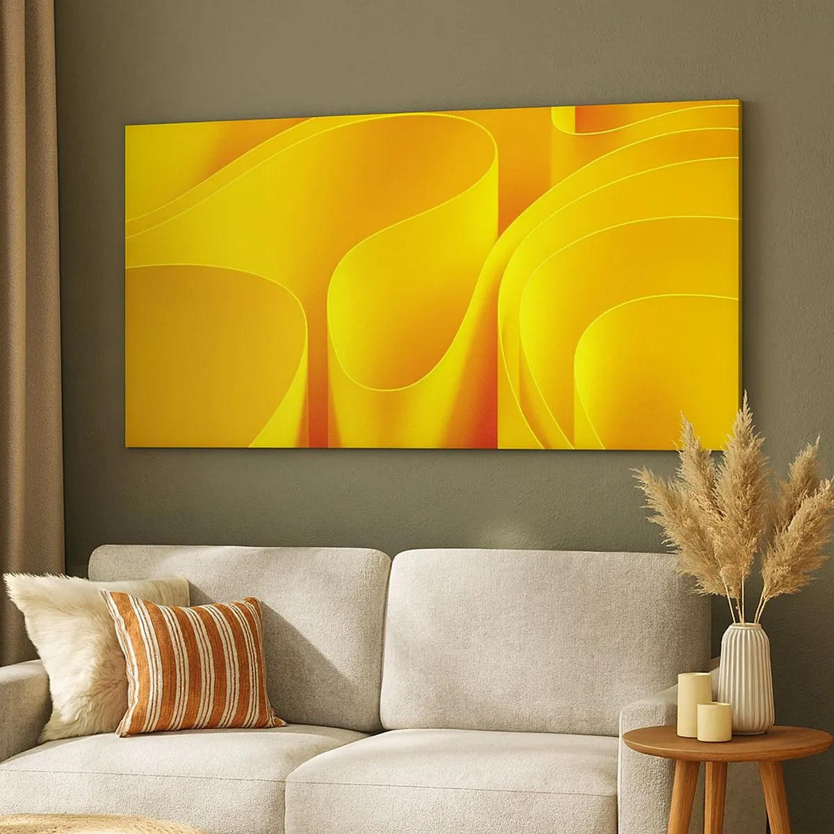 Cuadro sobre lienzo - Impresión de Imagen - Como las olas del sol - 100x40 cm