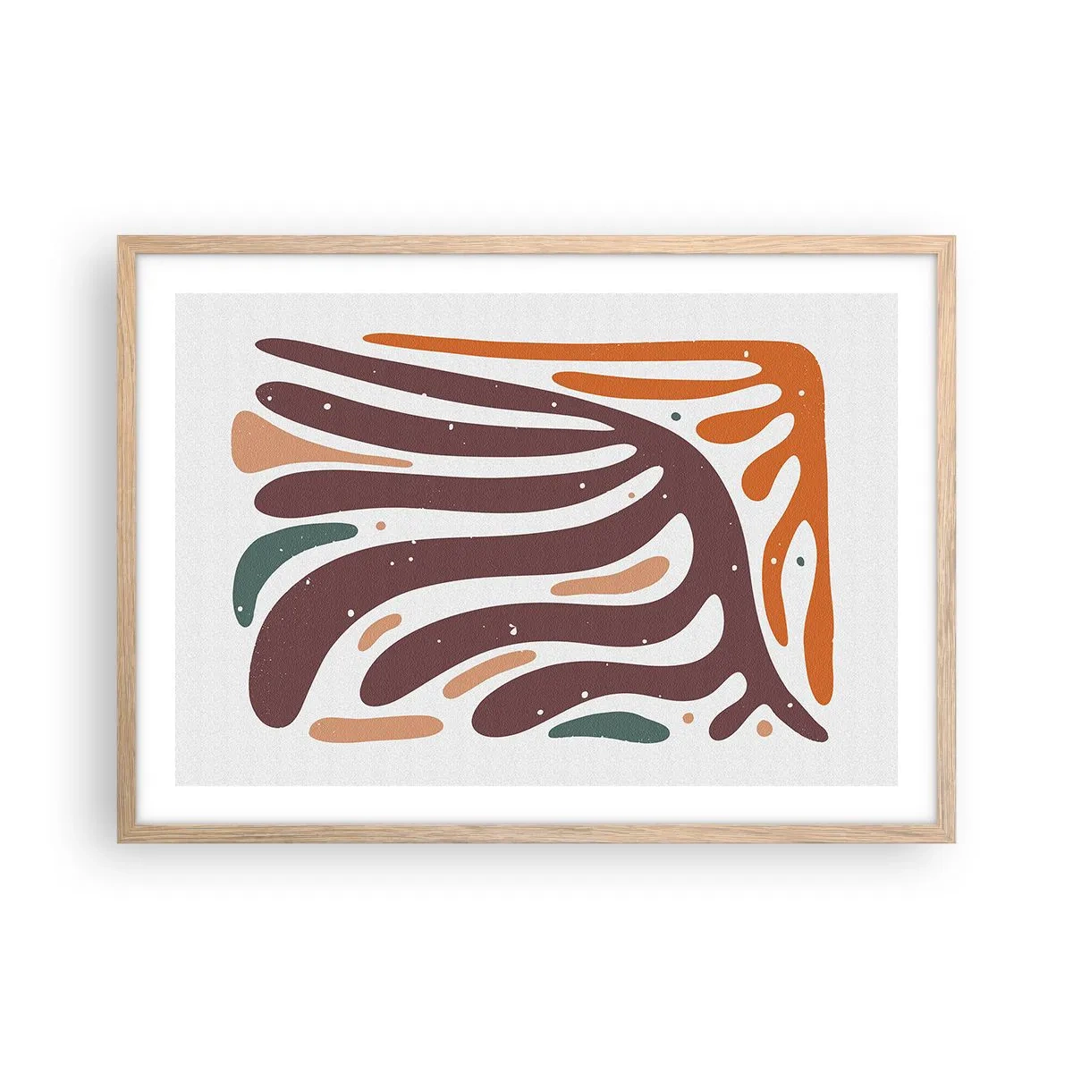 Póster en marco roble claro - Composición orgánica - 70x50 cm