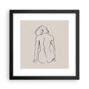 Póster en marco negro - Esbozos de una espalada - 30x30 cm