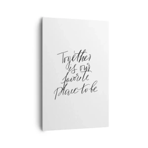 Cuadro sobre lienzo - Impresión de Imagen - Inscripción tipográfica en un estilo elegante sobre un fondo blanco. - 80x120cm - ¿Tú también lo sientes? - Decoración de pared moderna para salón y dormitorio ARTTOR