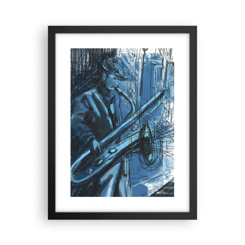 Póster en marco negro - Rapsodia urbana - 30x40 cm