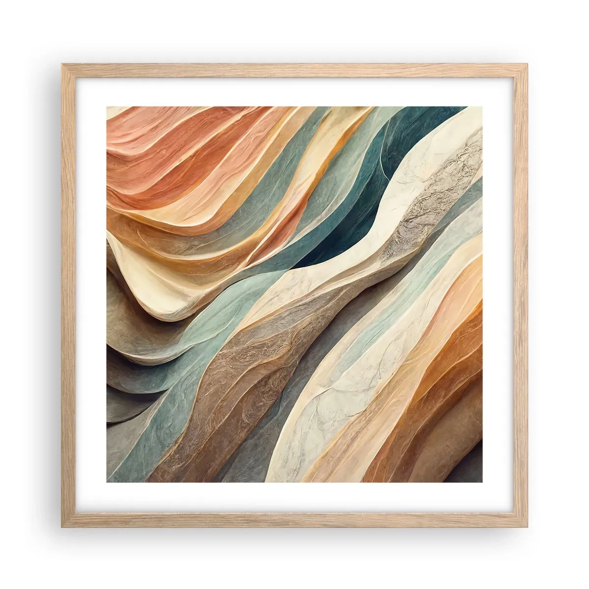 Póster en marco roble claro - Momentos previos al cambio - 50x50 cm