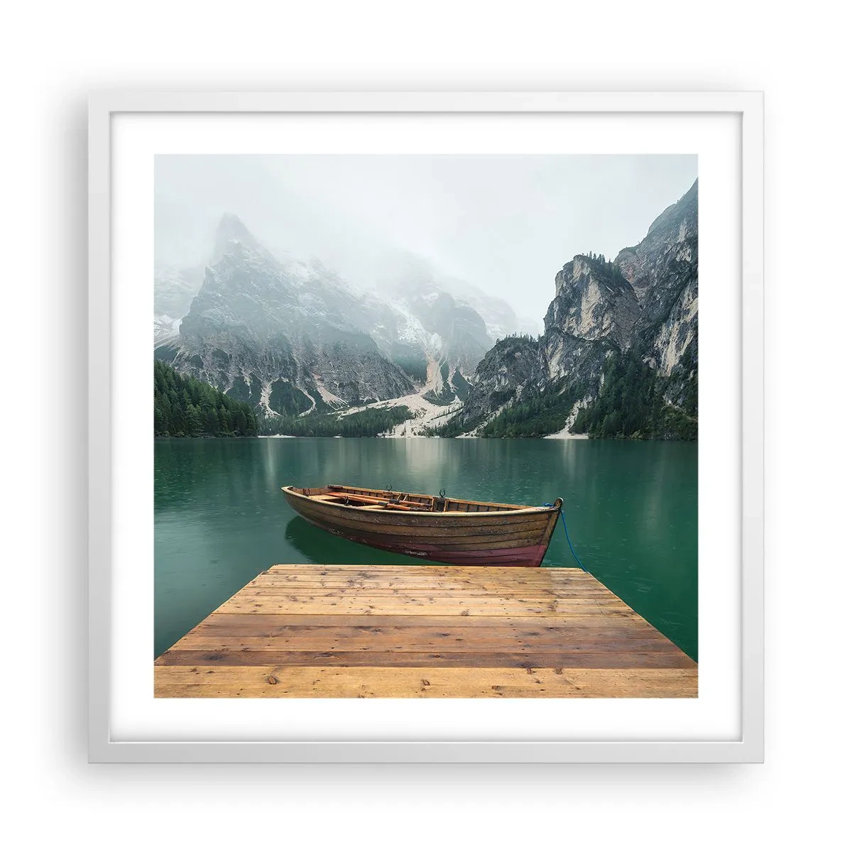 Póster en marco blanco - Paisaje inolvidable - 50x50 cm