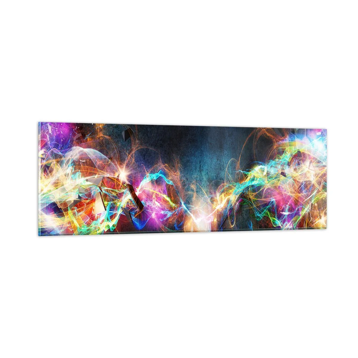 Cuadro sobre vidrio - Impresiones sobre Vidrio - Alegremente contra la oscuridad - 90x30 cm