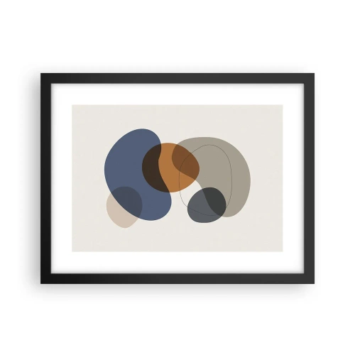 Póster en marco negro - Gotas de color - 40x30 cm