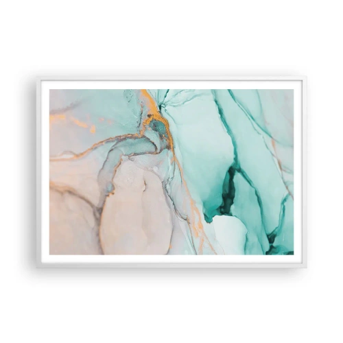 Póster en marco blanco - Danza de formas y colores - 100x70 cm