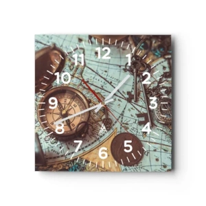 Reloj de pared - Reloj de vidrio - Para el aventurero - 30x30 cm