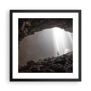 Póster en marco negro - Gruta luminosa - 40x40 cm