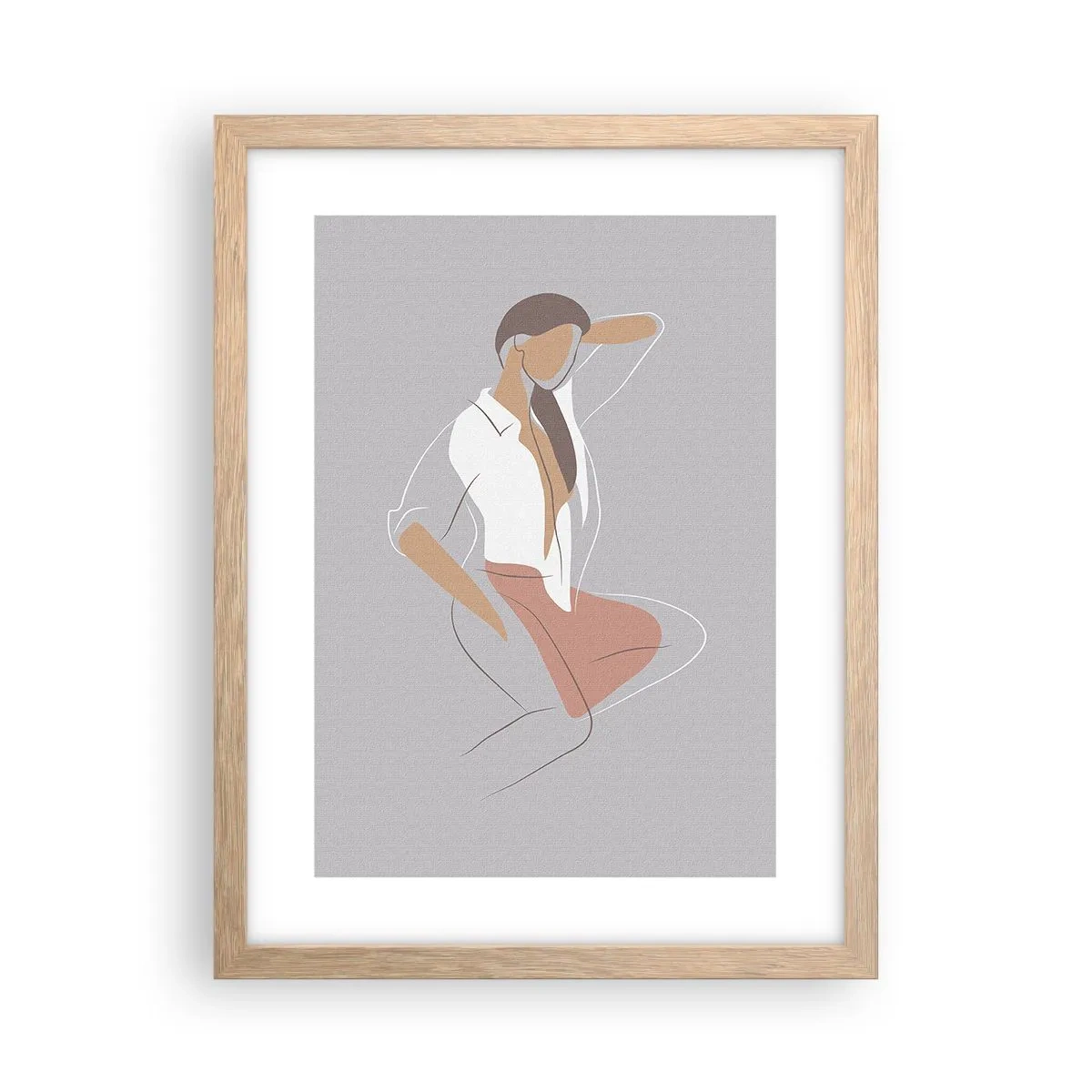 Póster en marco roble claro - Un esbozo de encanto - 30x40 cm