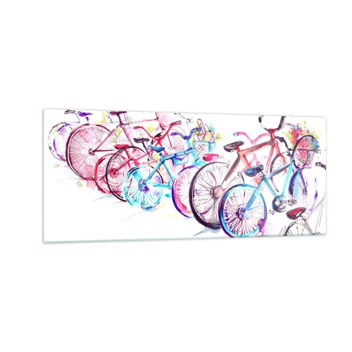Cuadro sobre vidrio - Impresiones sobre Vidrio - Reunión de ciclistas - 100x40 cm