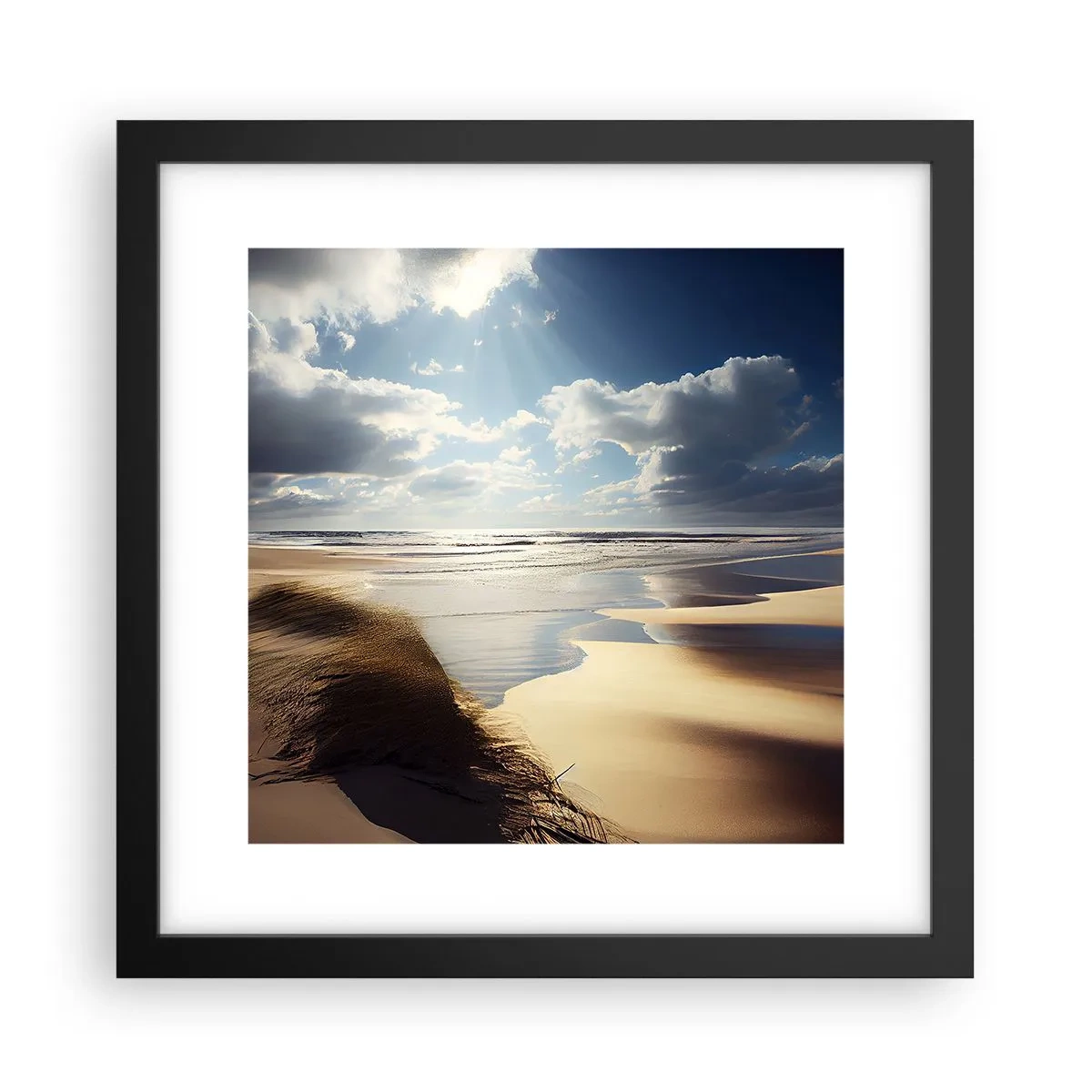 Póster en marco negro - Playa, playa salvaje - 30x30 cm