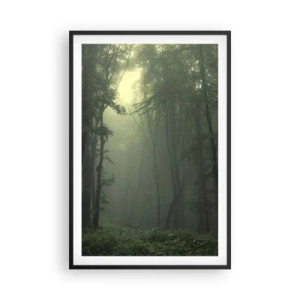 Póster en marco negro - Antes de que se despierte el bosque - 61x91 cm