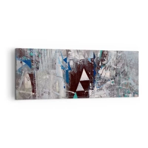 Cuadro sobre lienzo - Impresión de Imagen - Composición abstracta con triángulos y patrones geométricos. - 140x50cm - El orden superior de los triángulos - Decoración de pared moderna para salón y dormitorio ARTTOR