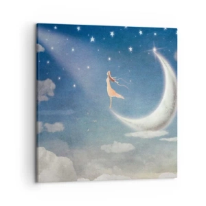 Cuadro sobre lienzo - Impresión de Imagen - Pretendiente sobre azul - 60x60 cm