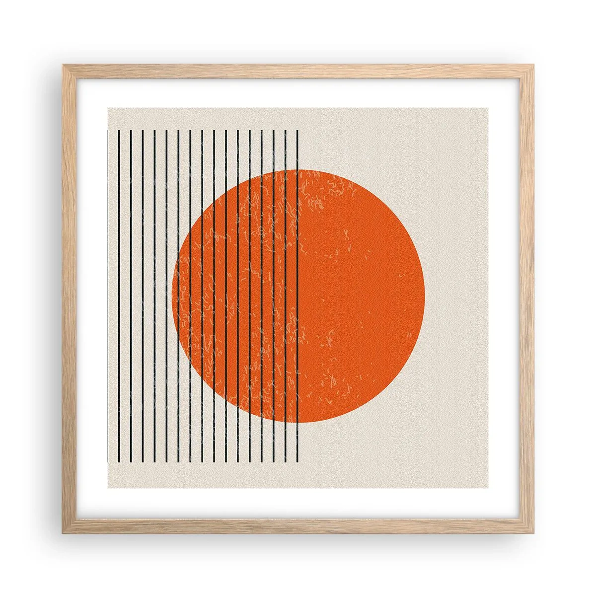 Póster en marco roble claro - Siempre el sol - 50x50 cm