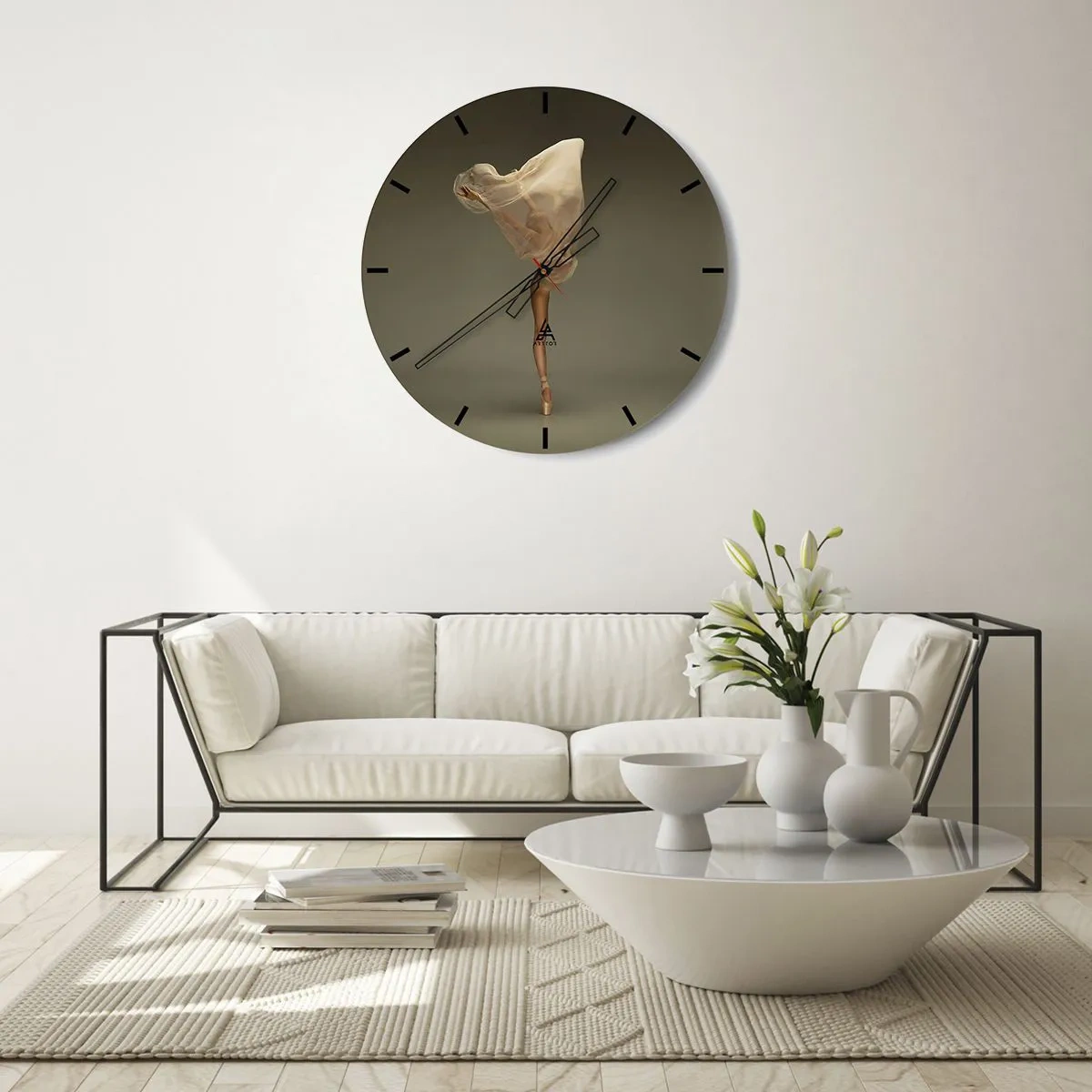 Reloj de pared - Reloj de vidrio - A punto de volar - 30x30 cm