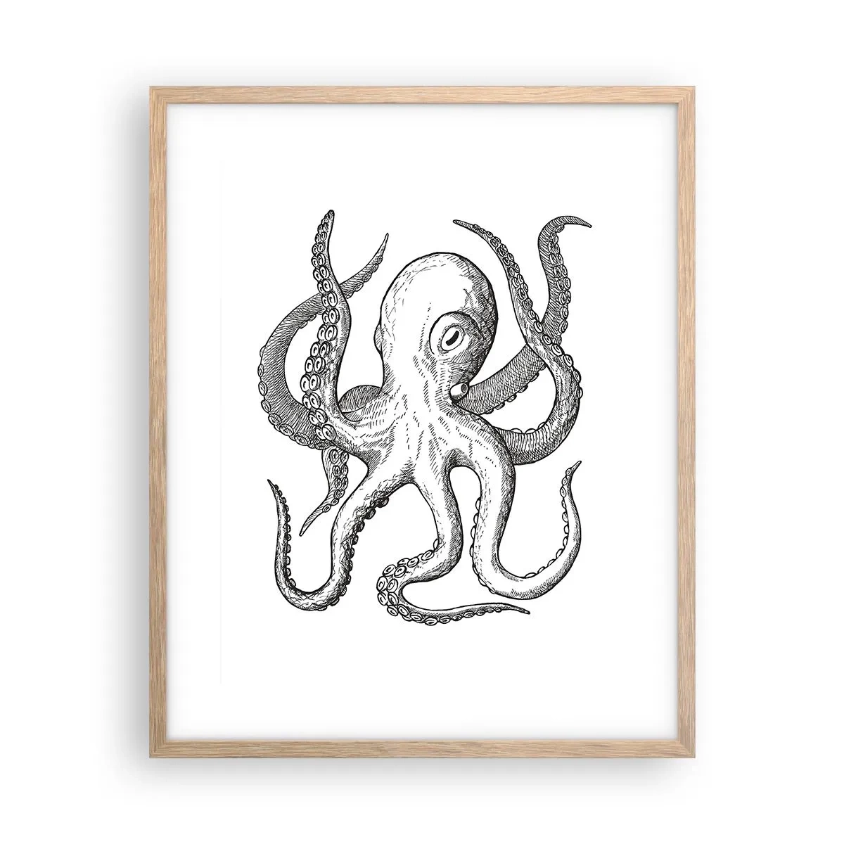 Póster en marco roble claro - Bailando con olas - 40x50 cm