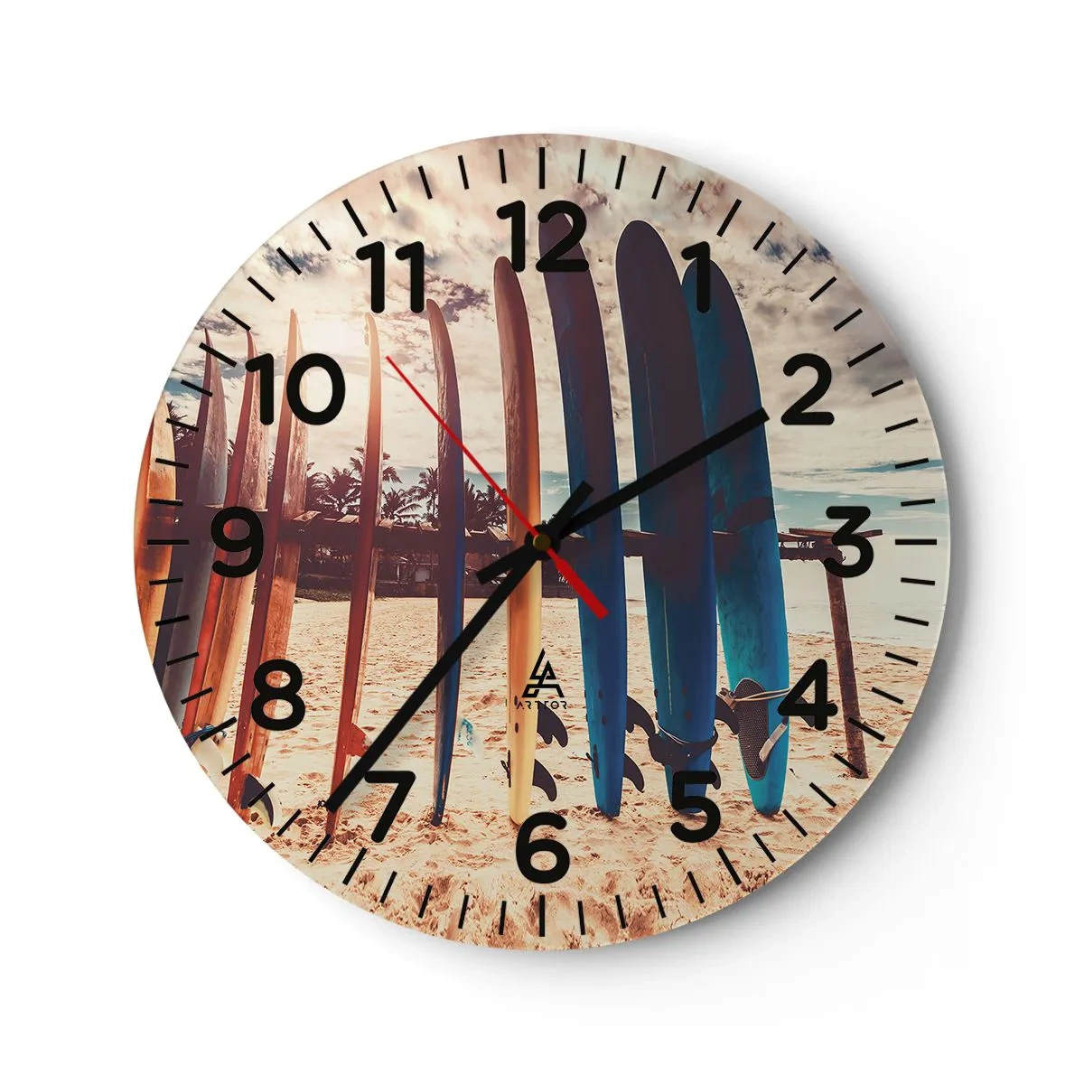 Reloj de pared - Reloj de vidrio - Buenas noches, hasta mañana - 40x40 cm