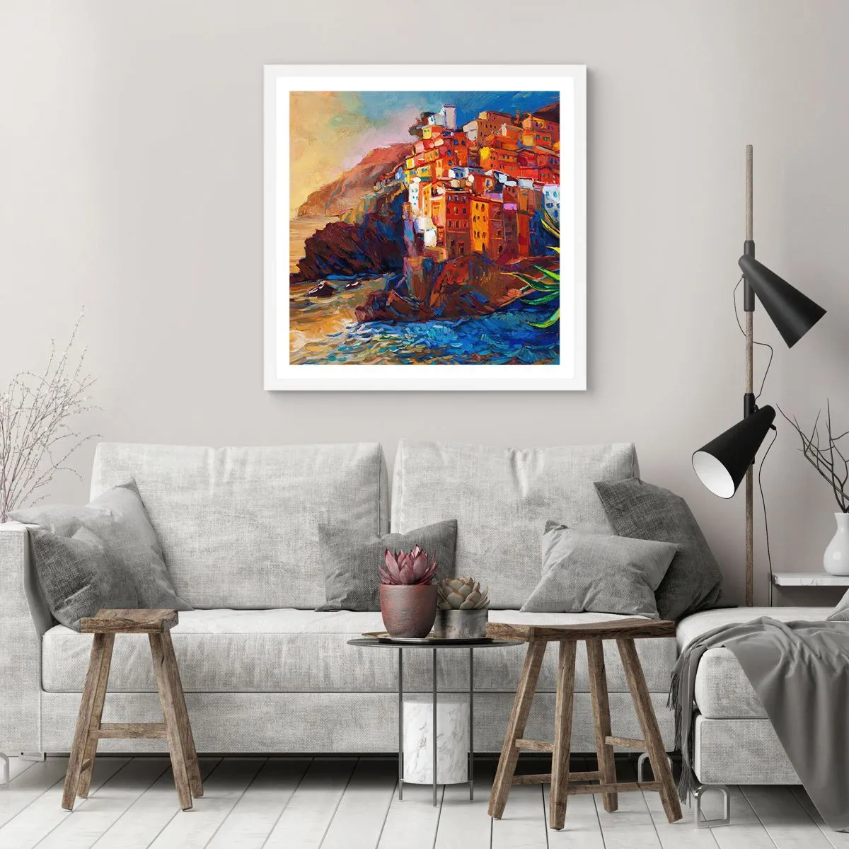 Póster en marco blanco - Ambiente italiano - 30x30 cm