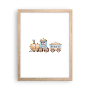 Póster en marco roble claro - De pie en la estación... - 30x40 cm