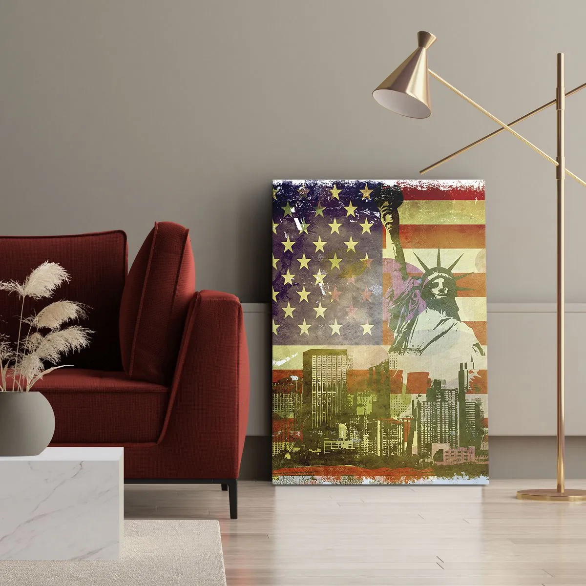 Cuadro sobre lienzo - Impresión de Imagen - ¡Viva América! - 65x120 cm
