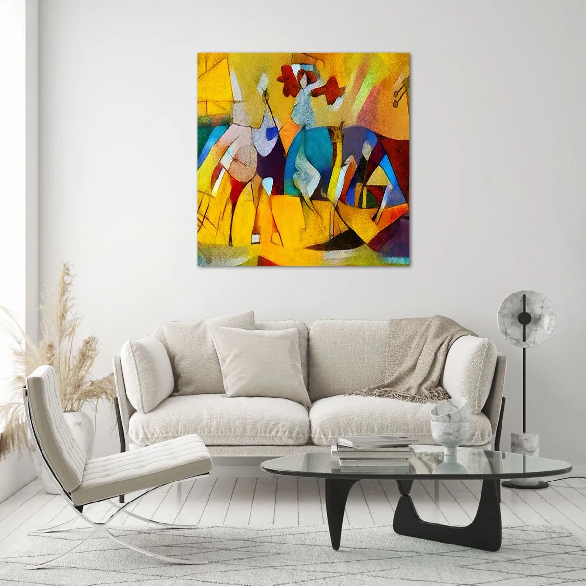 Cuadro sobre vidrio - Impresiones sobre Vidrio - Sol - vida - alegría - 40x40 cm