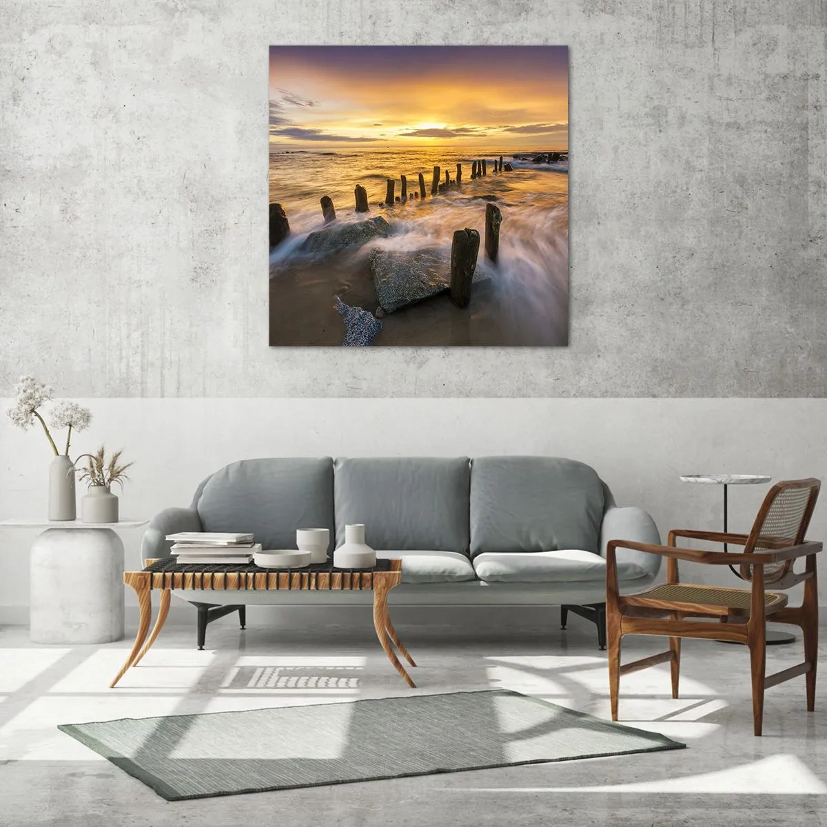 Cuadro sobre vidrio - Impresiones sobre Vidrio - La cruda belleza del Báltico - 60x60 cm