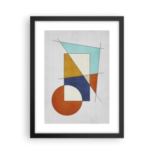 Póster en marco negro - Abstracción: diversión modernista - 30x40 cm