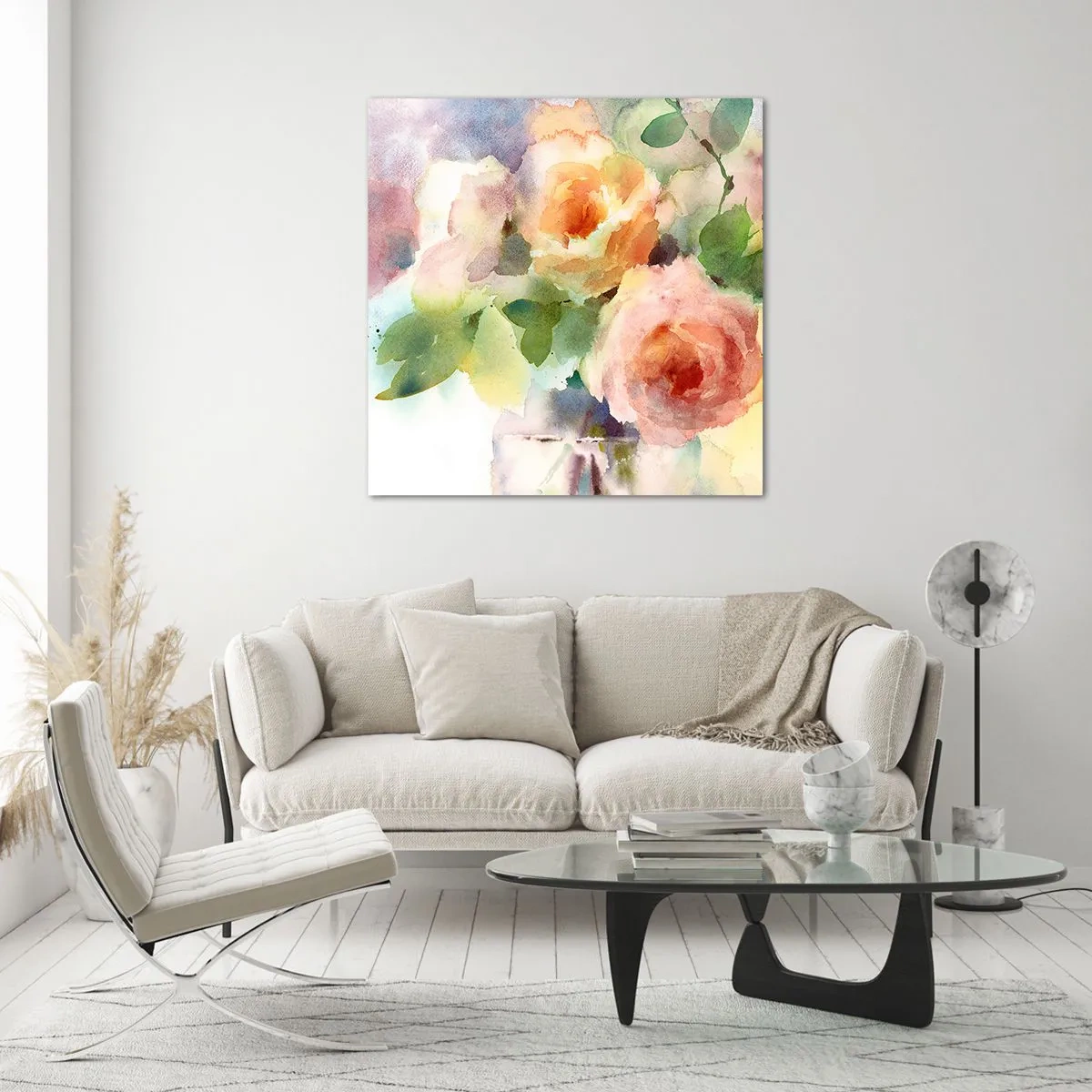 Cuadro sobre vidrio - Impresiones sobre Vidrio - Delicado como una acuarela - 70x70 cm