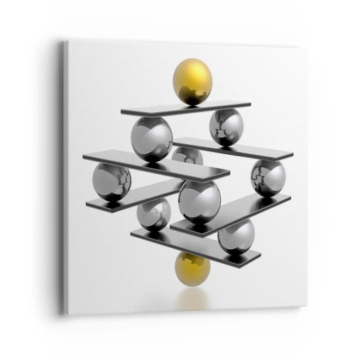 Cuadro sobre lienzo - Impresión de Imagen - Balance de oro y plata - 40x40 cm