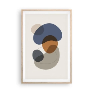 Póster en marco roble claro - Gotas de color - 61x91 cm