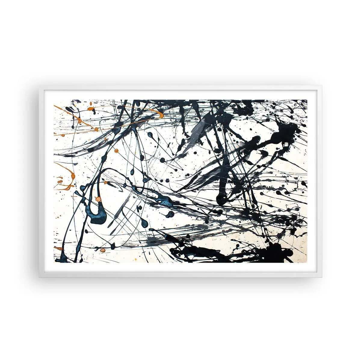 Póster en marco blanco - Abstracción expresionista - 91x61 cm