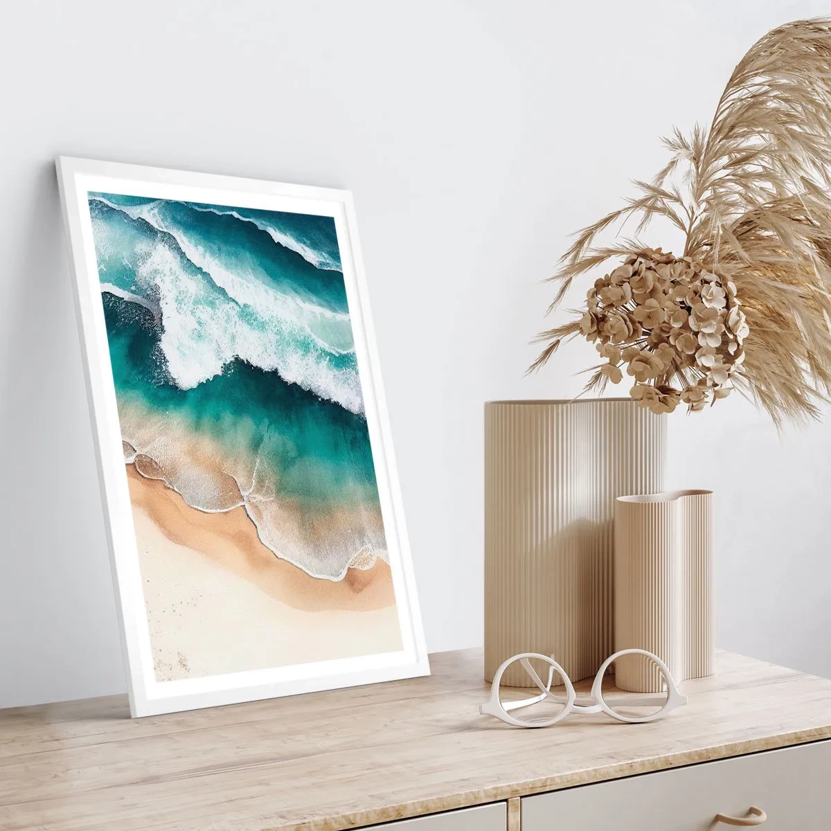 Póster en marco blanco - Un encuentro eterno - 61x91 cm