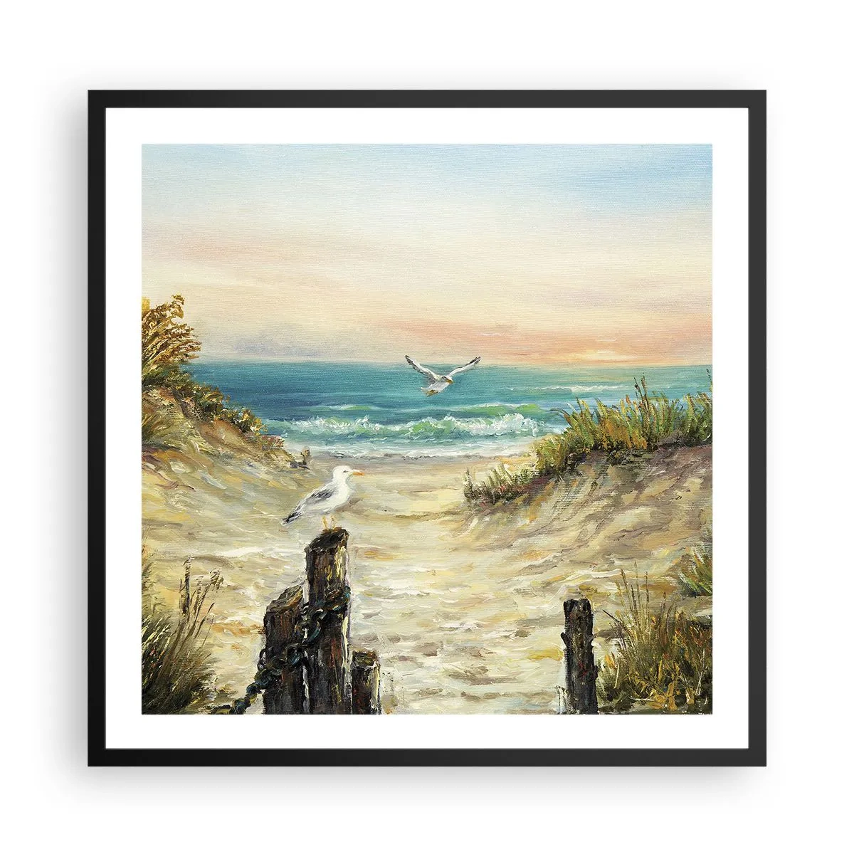 Póster en marco negro - Un retiro ventoso - 60x60 cm