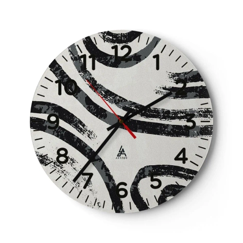 Reloj de pared - Reloj de vidrio - A medias - 30x30 cm
