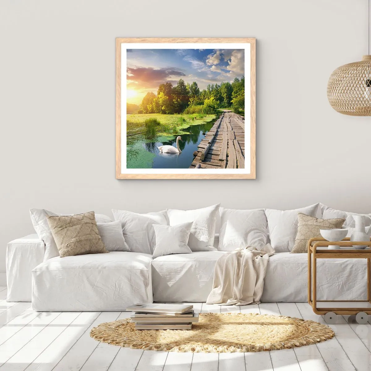 Póster en marco roble claro - Verano, verano en todas partes - 40x40 cm
