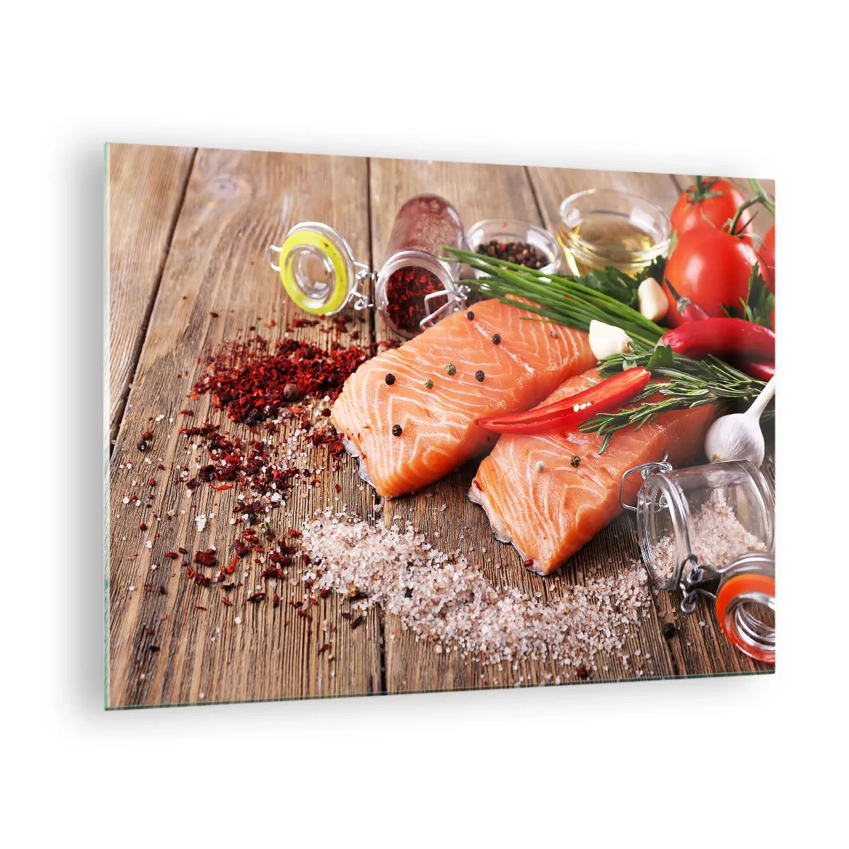 Cuadro sobre vidrio - Impresiones sobre Vidrio - Una aventura noruega en la cocina - 70x50 cm