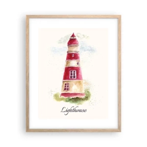 Póster en marco roble claro - Siempre observando - 40x50 cm