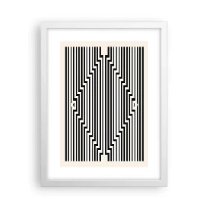Póster en marco blanco - Ilusión geométrica - 30x40 cm