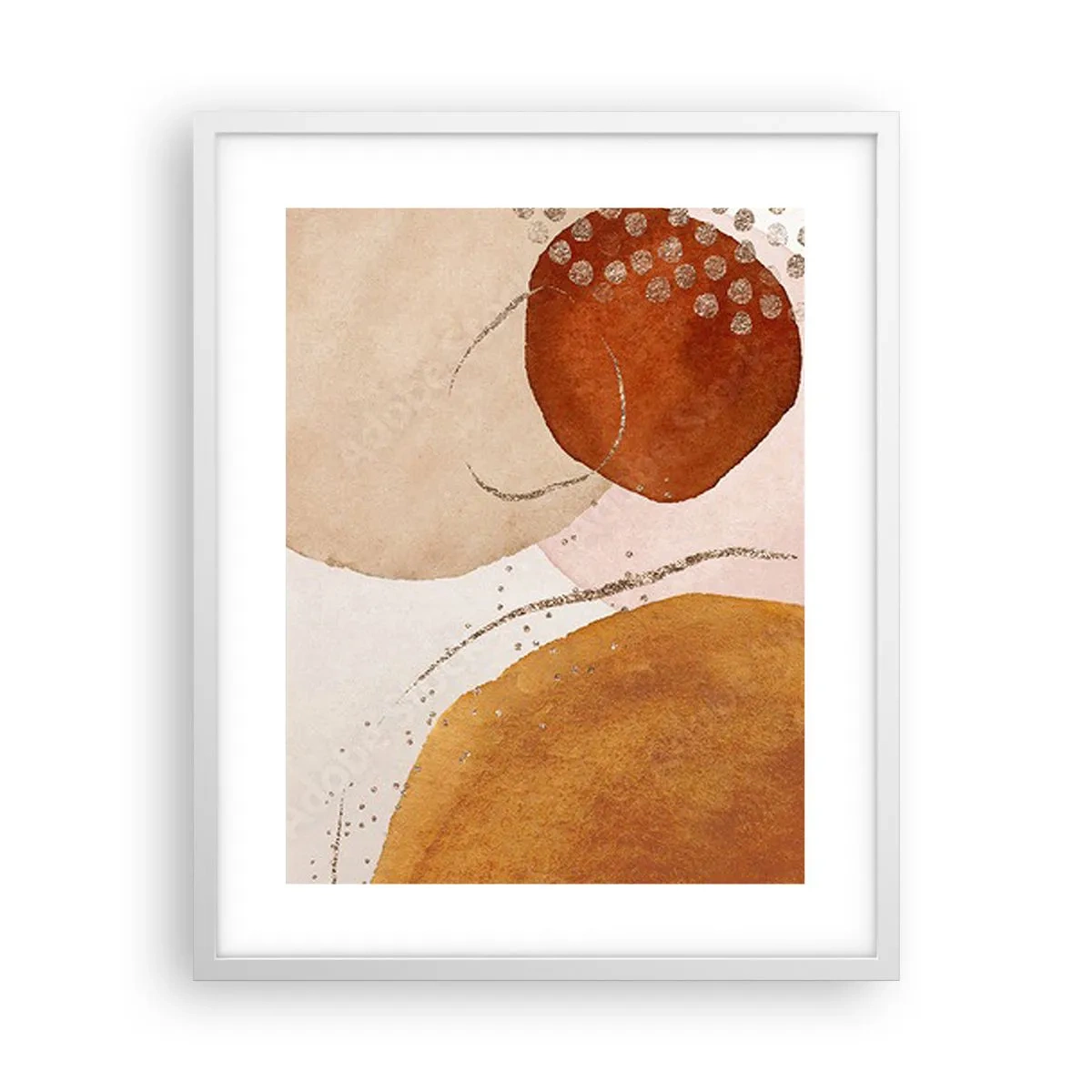 Póster en marco blanco - Movimiento abstracto - 40x50 cm