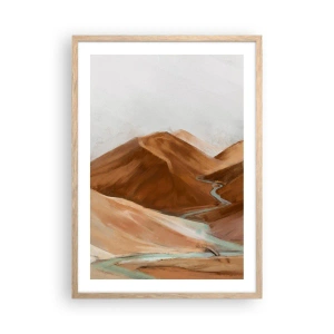 Póster en marco roble claro - Ruta hacia la fuente - 50x70 cm