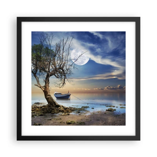 Póster en marco negro - ¿Es el final o el principio? - 40x40 cm