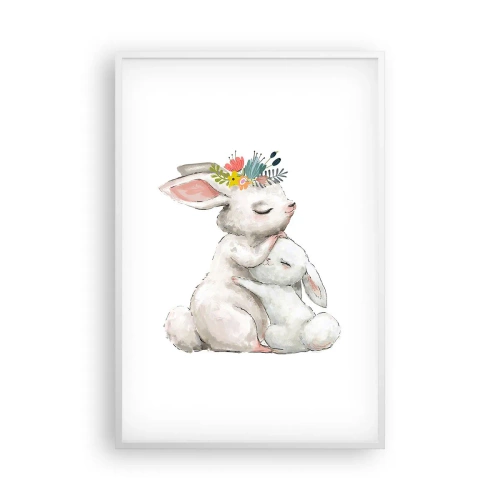 Póster en marco blanco - En ningún lugar mejor que con mamá - 61x91 cm