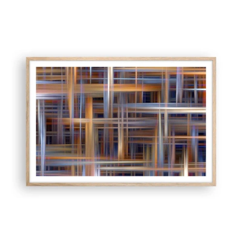 Póster en marco roble claro - Tejido de luz - 91x61 cm